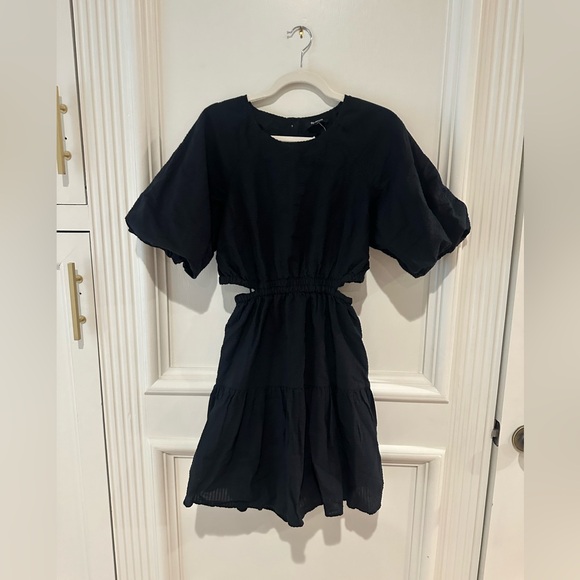 Madewell Seersucker Puff Sleeve Cutout Mini Dress - Picture 10 of 13